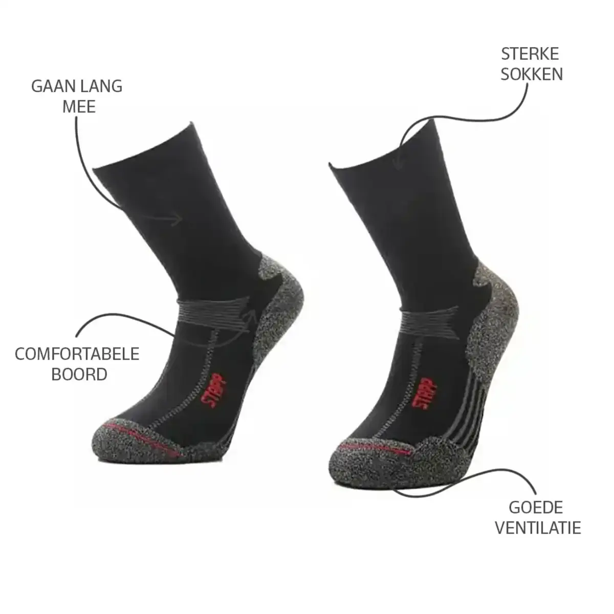 Stapp sokken Coolmax Boston - Stevige werk sokken - Badstof zool