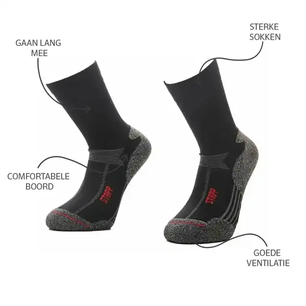 Stapp sokken Coolmax Boston - Stevige werk sokken - Badstof zool Stapp sokken Coolmax Boston - Stevige werk sokken - Badstof zool