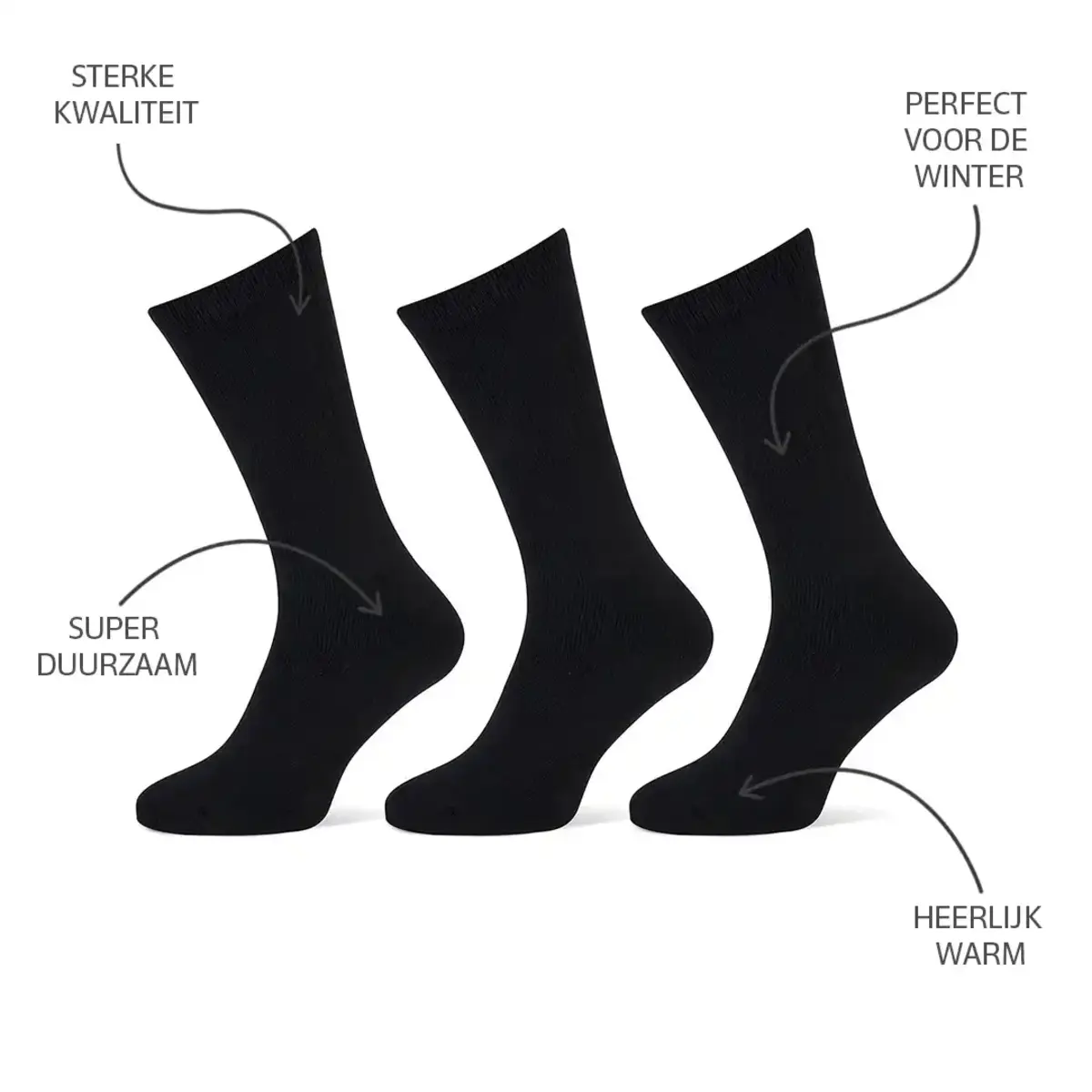 Stapp dikke sokken 3-paar Casual heren sokken - Warme stevige sokken - Zwart Stapp dikke sokken 3-paar Casual heren sokken - Warme stevige sokken - Zwart