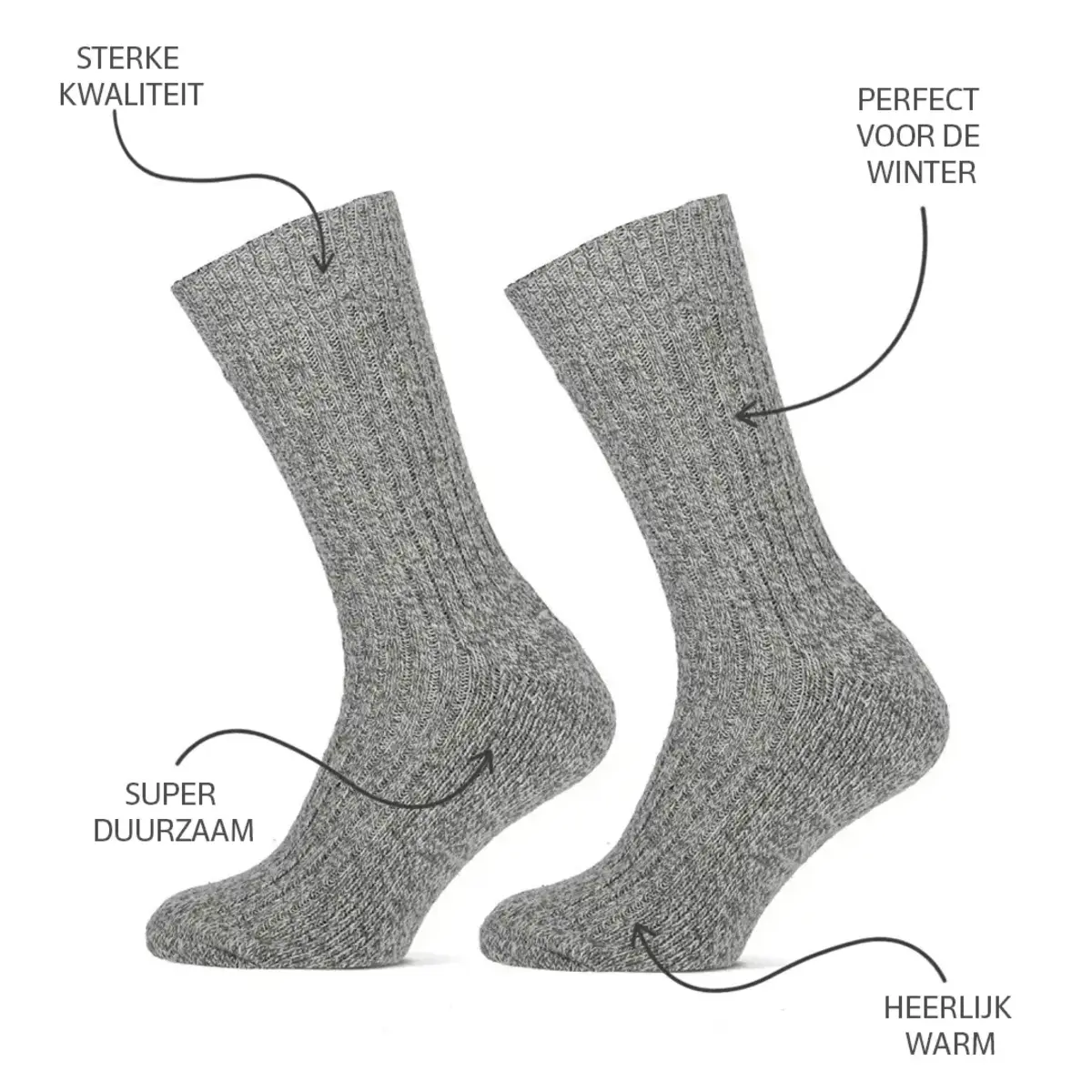 Stapp 2-paar geitenwollen sokken - Warme winter sokken - Thermo - Huissokken