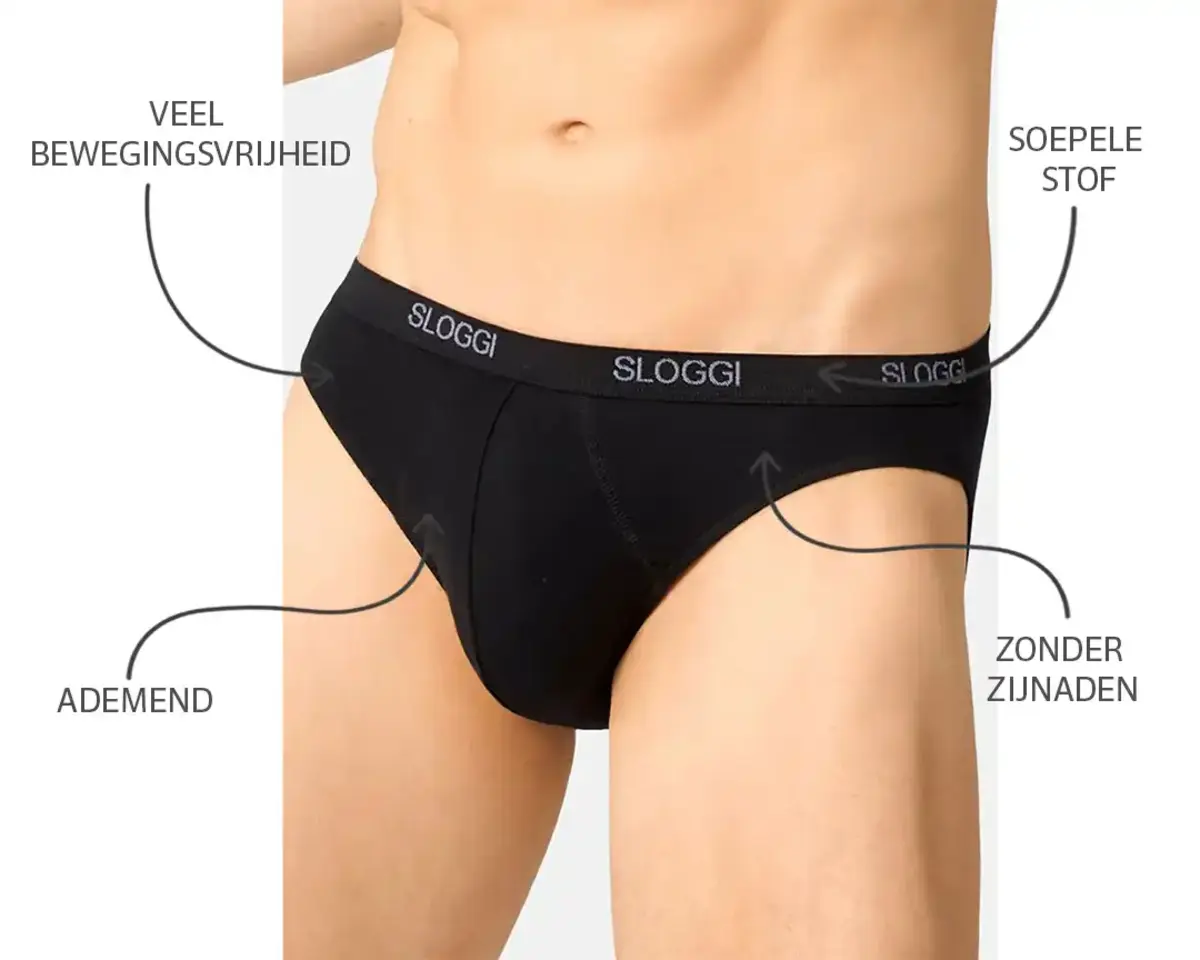 Sloggi Basic Mini Heren slip - Lage heren onderbroek katoen - Elastische band
