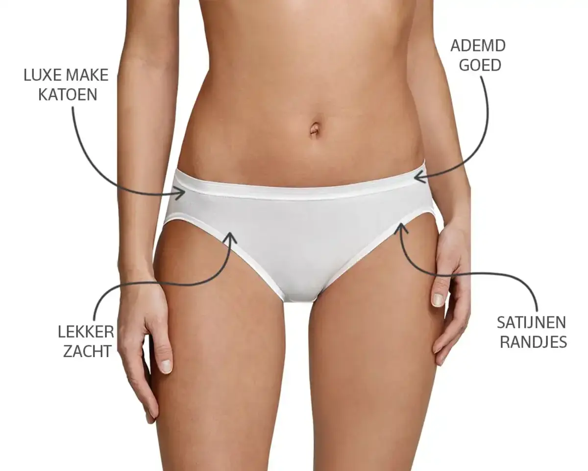 Schiesser dames luxury Rio- slip - Elastisch katoenen vrouwen tai slip - Wit Schiesser dames luxury Rio- slip - Elastisch katoenen vrouwen tai slip - Wit