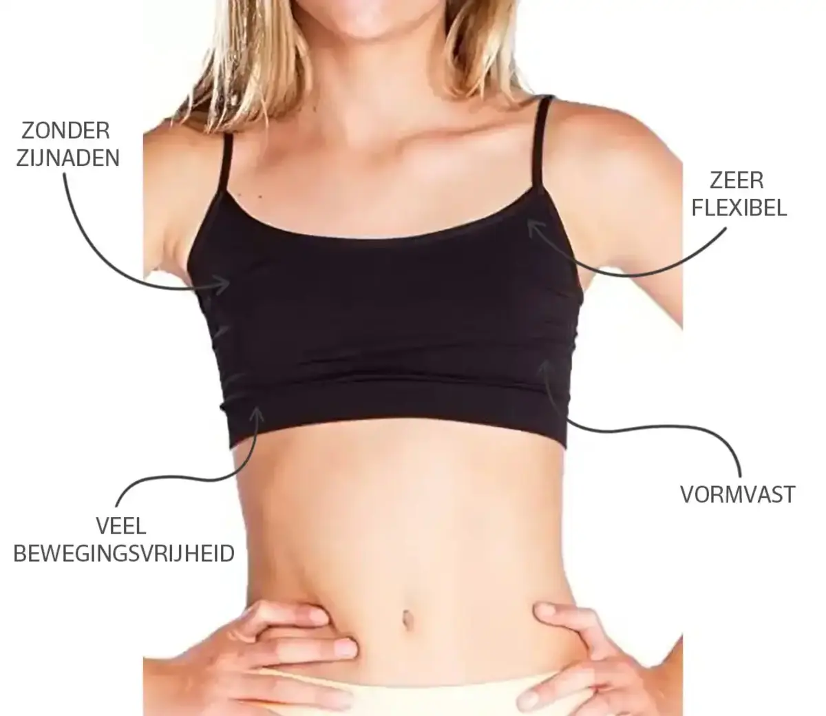 Perini meisjes topje, microfiber - Naadloos - Meiden brassiere spaghetti bandjes