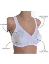 Sassa Mode soft Bh zonder beugel - 12906 - Brede bandjes - bh Grote maten - Wit - Huidskleur