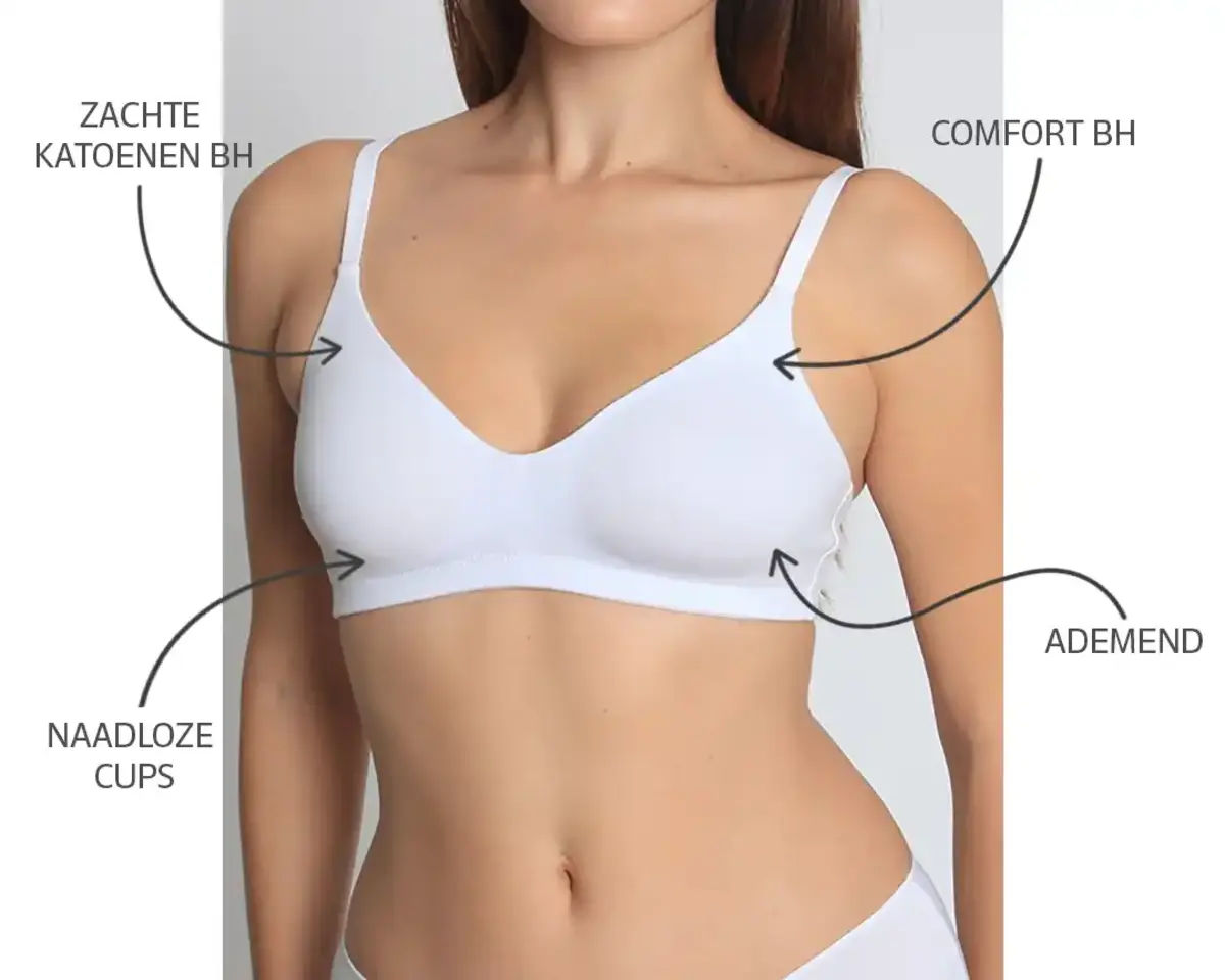 Sassa Mode soft BH katoen 12930 - comfort Bh zonder beugel - Zonder vulling