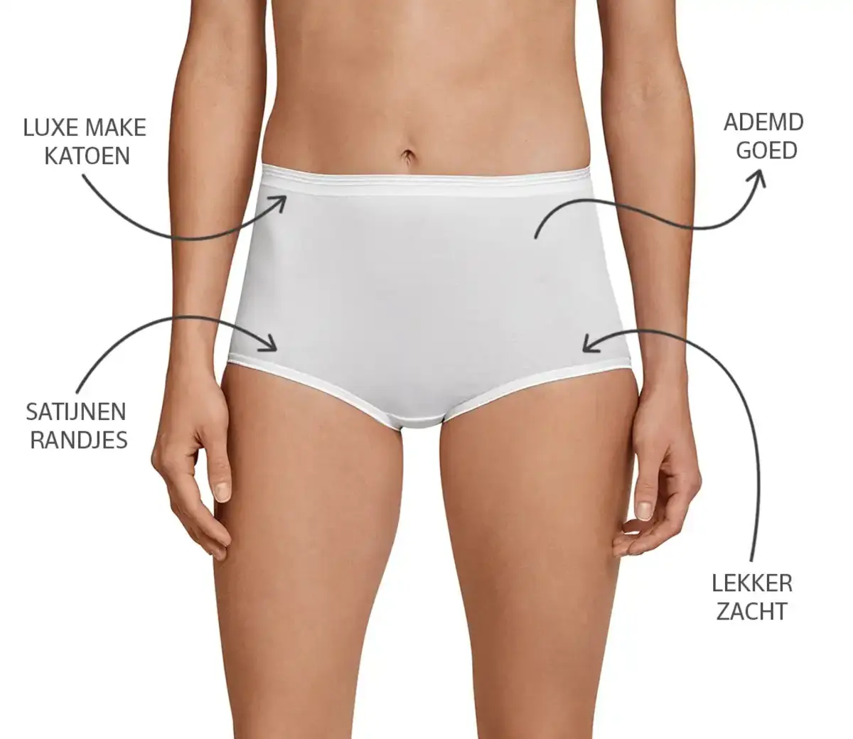 Schiesser dames luxury maxi slip - Elastisch katoenen taille slip Schiesser dames luxury maxi slip - Elastisch katoenen taille slip