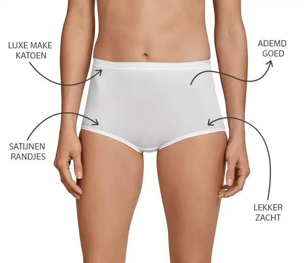 Schiesser dames luxury maxi slip - Elastisch katoenen taille slip Schiesser dames luxury maxi slip - Elastisch katoenen taille slip