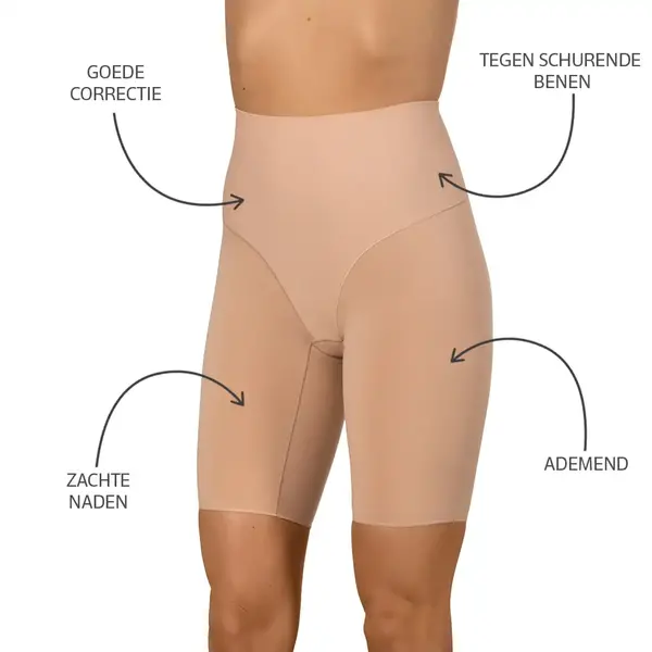 Nina von C hoge corrigerende boxershort met lange pijpjes - Shapewear boxershort katoen