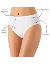 Nina von C dames Heupslip biologisch katoen - Zwart en wit dames midi slip - katoenen ondergoed dames