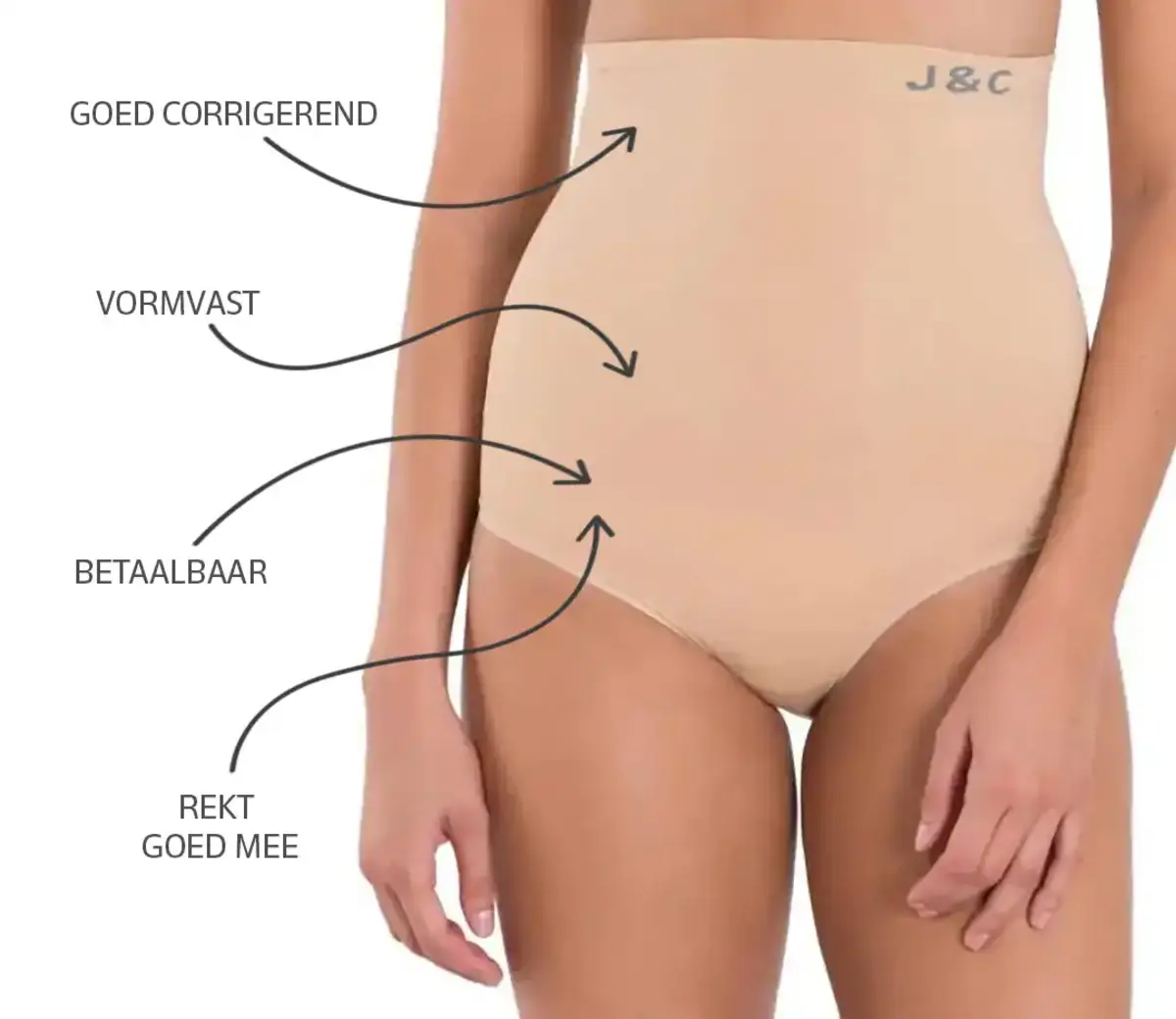 J&C hoge corrigerende slip dames - W736 - Betaalbare shapewear - Buik corrigerend