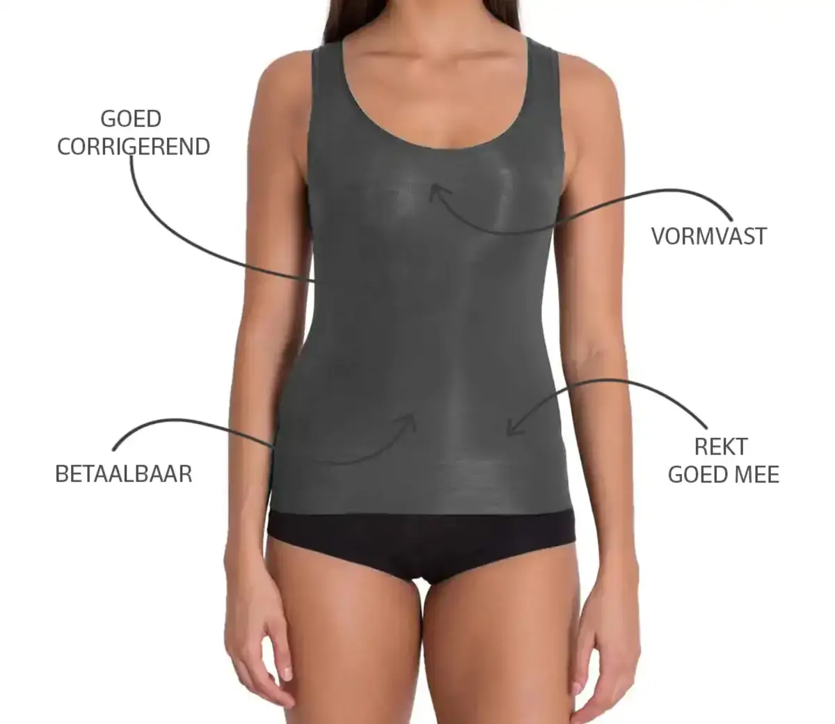 J&C correctie hemd breed bandje 6408 - Shapewear singlet - Correctie J&C correctie hemd breed bandje 6408 - Shapewear singlet - Correctie