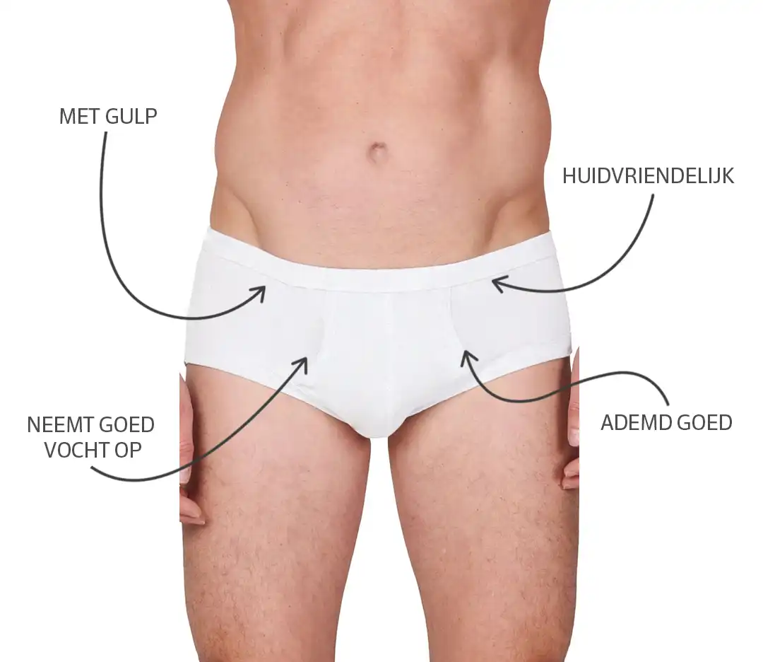HL tricot heren slip wit Flatlock online kopen bij