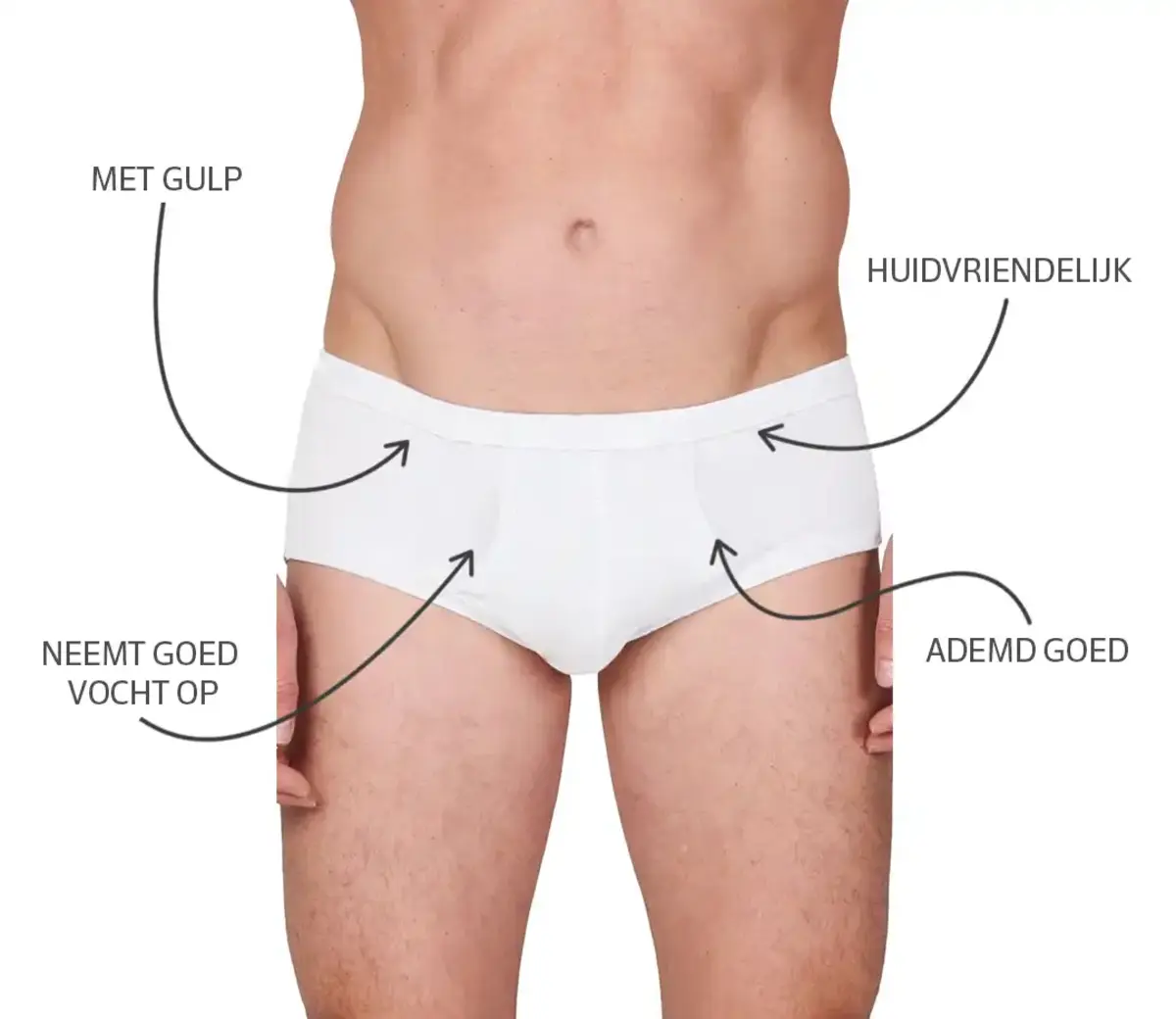 HL-tricot heren slip met gulp, Flatlock - Heren onderbroeken met sluiting - Katoenen ondergoed