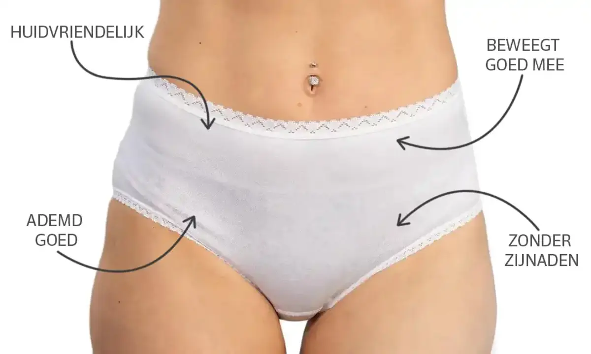 HL-tricot dames heup slip elastomeer - Elastisch katoenen dames onderbroek met kanten randje - Ondergoed wit HL-tricot dames heup slip elastomeer - Elastisch katoenen dames onderbroek met kanten randje - Ondergoed wit