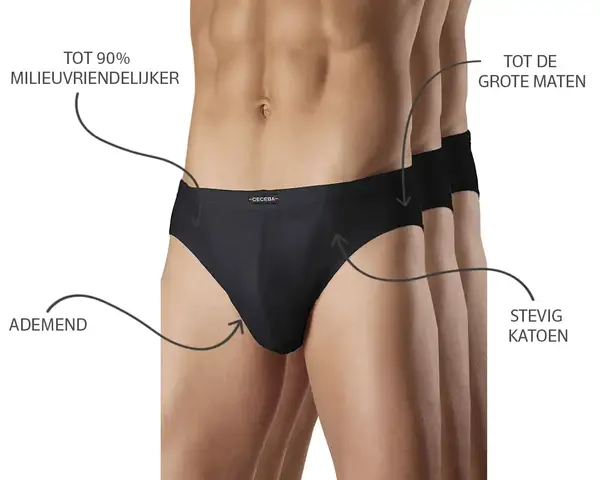 Ceceba 3-pak 100% biologisch katoen - Heren Slips - Heren ondergoed - Tunnel elastiek - onderbroek Ceceba 3-pak 100% biologisch katoen - Heren Slips - Heren ondergoed - Tunnel elastiek - onderbroek