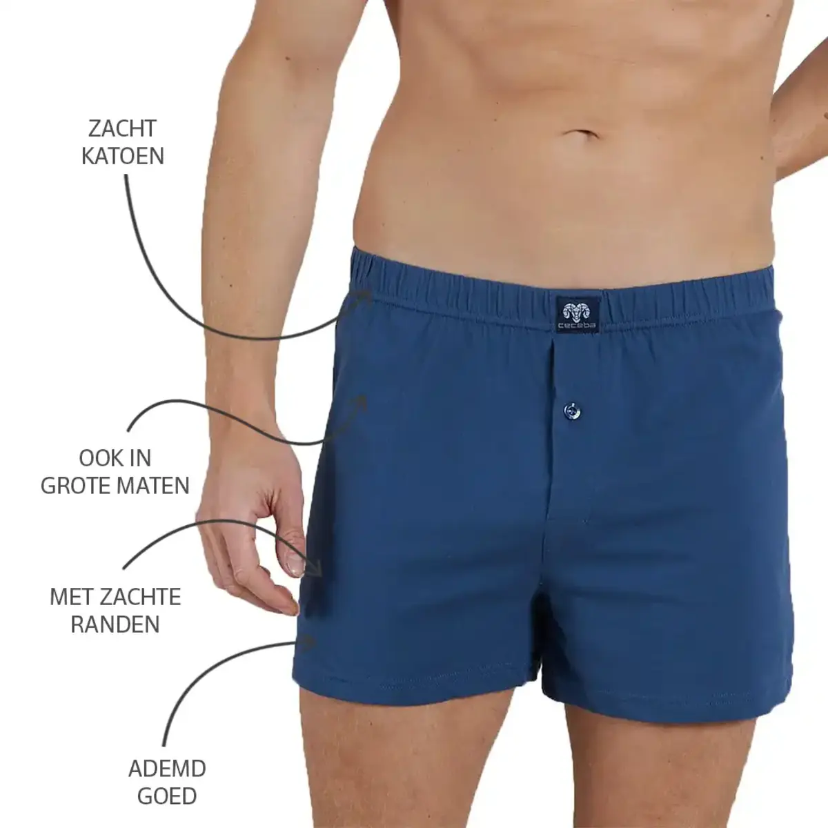 Ceceba 2-pak wijde heren boxershorts - 2675 - Losse boxerhort mannen - 100% katoen