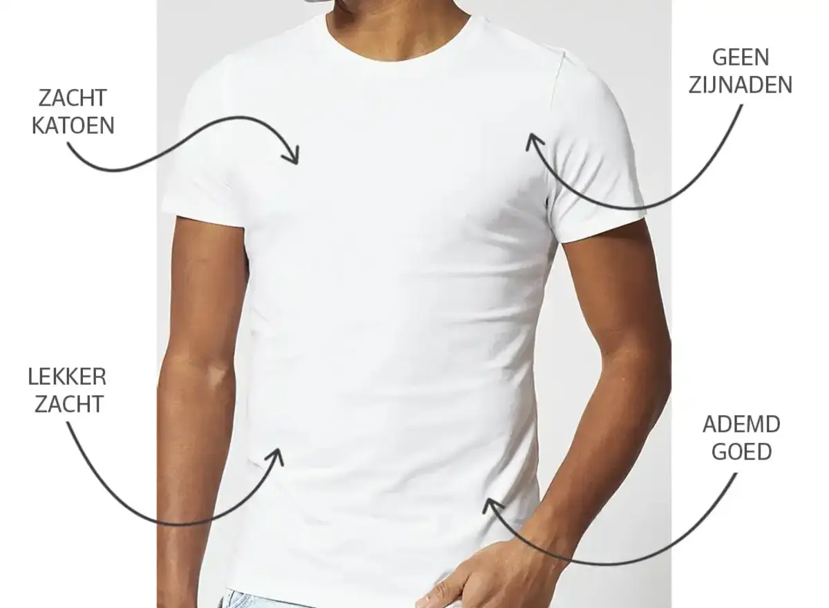 Beeren 6 stuks ondershirts/ Tshirts heren - Ronde hals - 100% Katoenen mannen T-shirt korte mouw - Witte t shirts heren