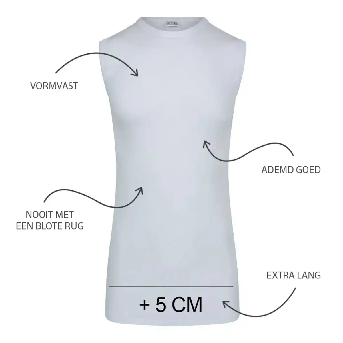 Beeren heren mouwloos shirt katoen Extra lang - Shirt zonder mouwen - wit en zwart Ondershirt Beeren heren mouwloos shirt katoen Extra lang - Shirt zonder mouwen - wit en zwart Ondershirt