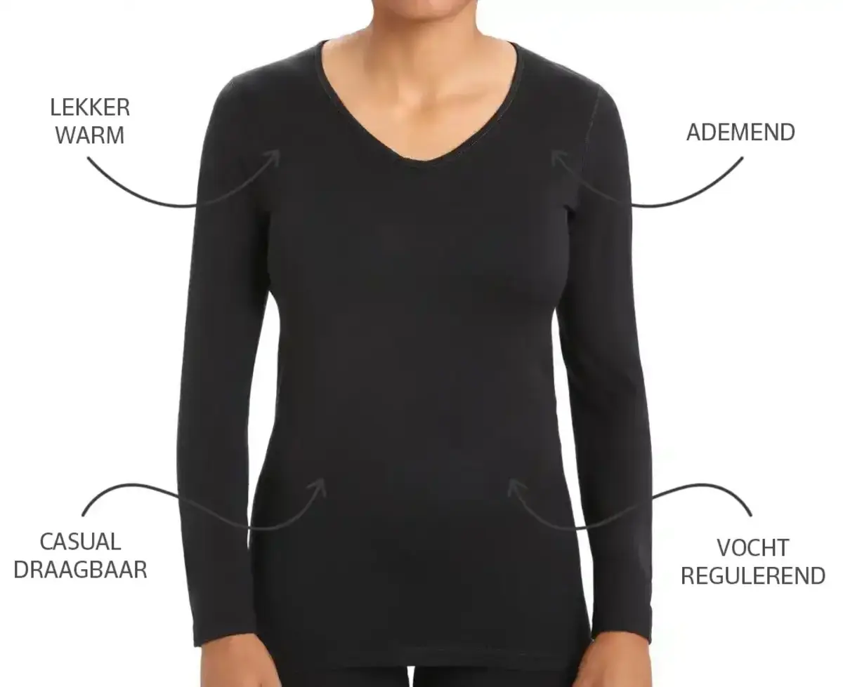 Beeren dames thermo shirt Lange mouw - Thermo ondergoed dames - Diepe hals - Thermisch Beeren dames thermo shirt Lange mouw - Thermo ondergoed dames - Diepe hals - Thermisch
