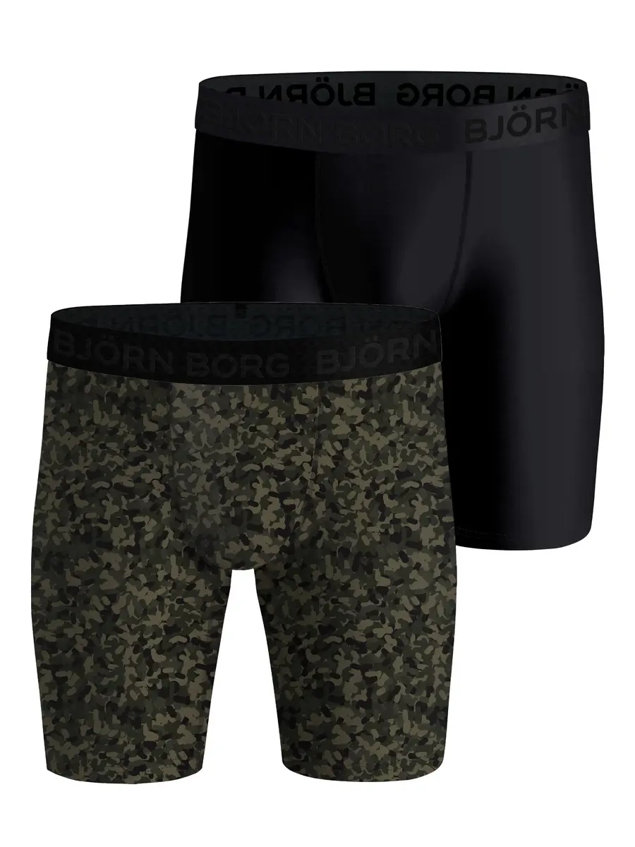 Bjorn Borg 2-Pack heren boxershorts - Performance Camouflage - Microfiber heren onderbroeken - microvezel - Sport ondergoed