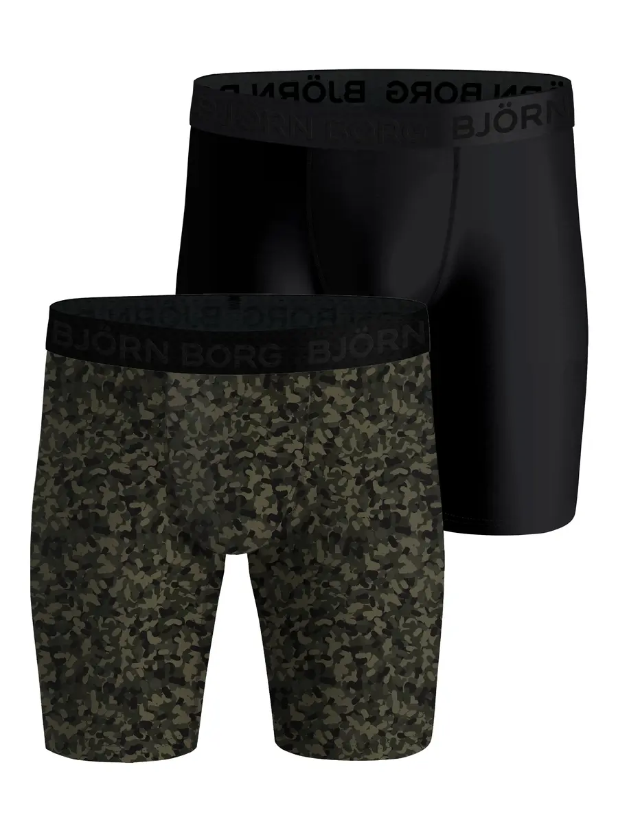 Bjorn Borg 2-Pack heren boxershorts - Performance Camouflage - Microfiber heren onderbroeken - microvezel - Sport ondergoed