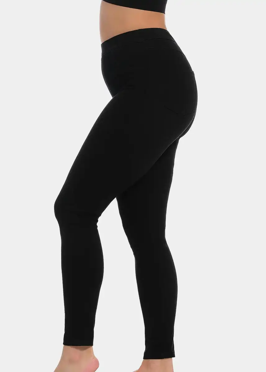 Magic Loungewear legging - Jegging - Strakke dames legging zwart - Jeansstof - Katoenen kruisje Magic Loungewear legging - Jegging - Strakke dames legging zwart - Jeansstof - Katoenen kruisje