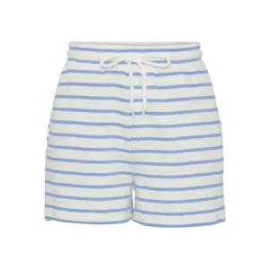 Pieces dames pyjama korte broek - Zomer shorts  - Blauw gestreept - Katoenen losse korte pyjamabroek