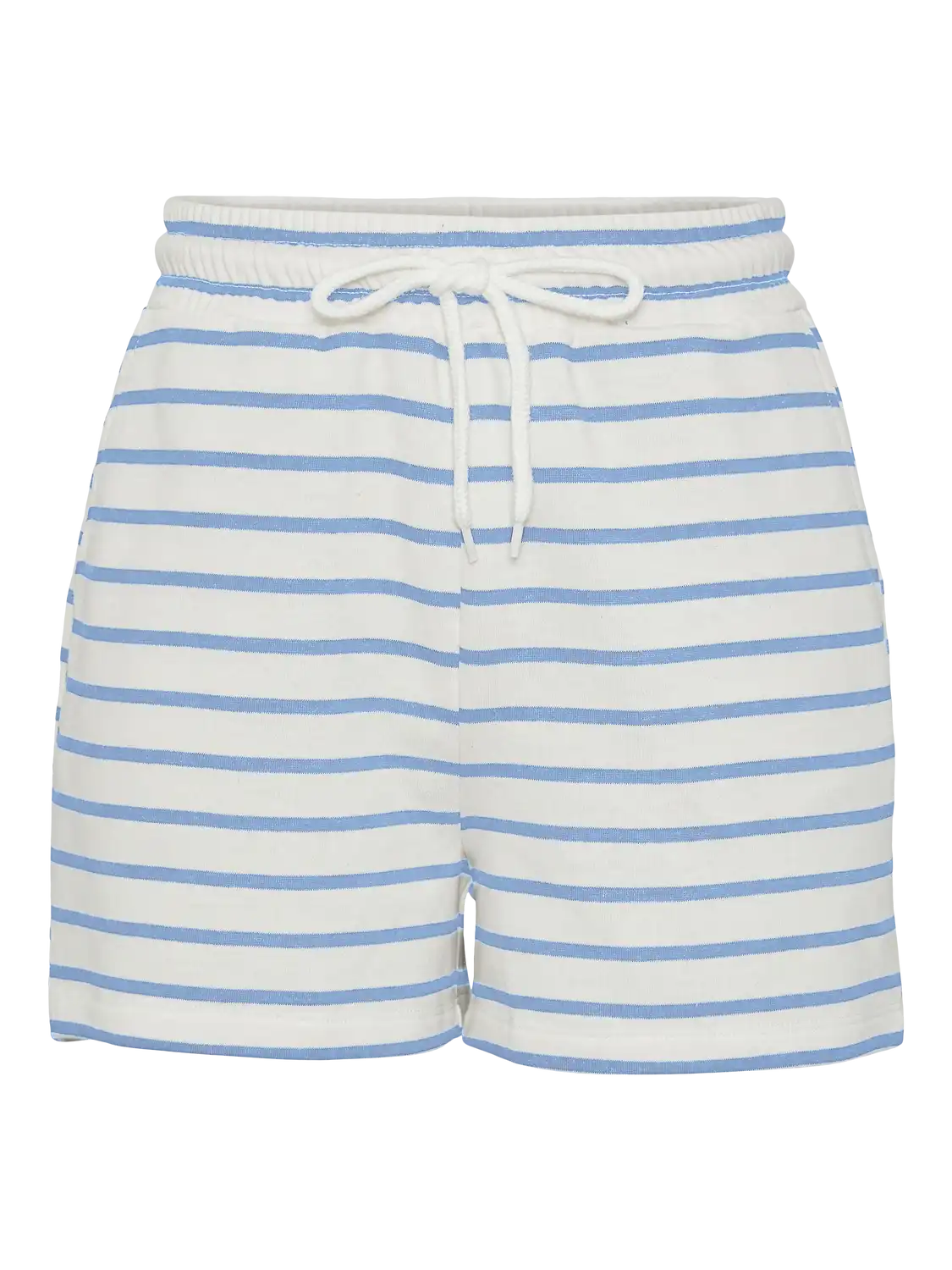 Pieces dames pyjama korte broek - Zomer shorts - Blauw gestreept - Katoenen losse korte pyjamabroek
