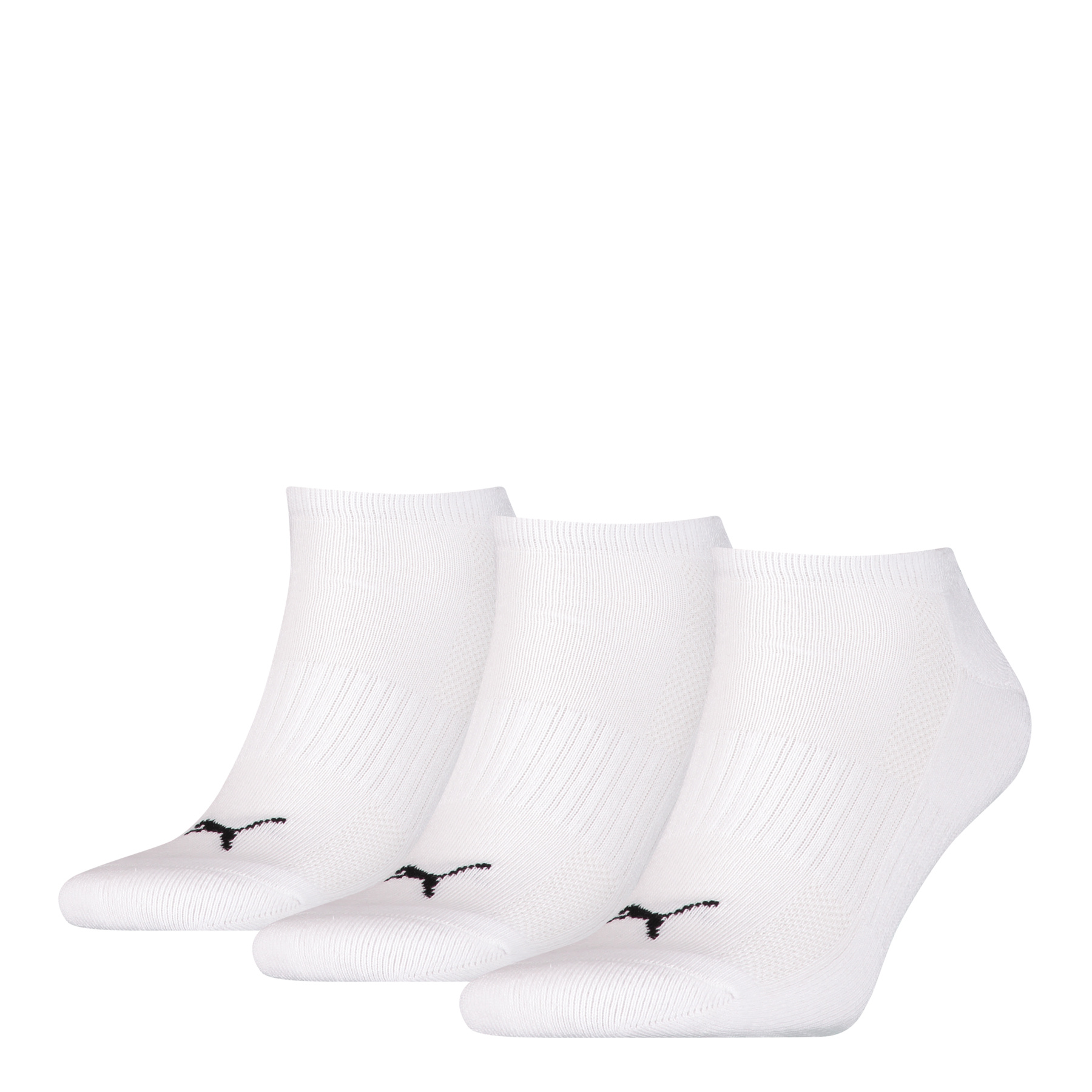 Puma 3-Paar Sneaker sokken met zachte badstof zool - Ademend mesh gedeelte - Elastisch katoen- Wit - Zwart - Grijs