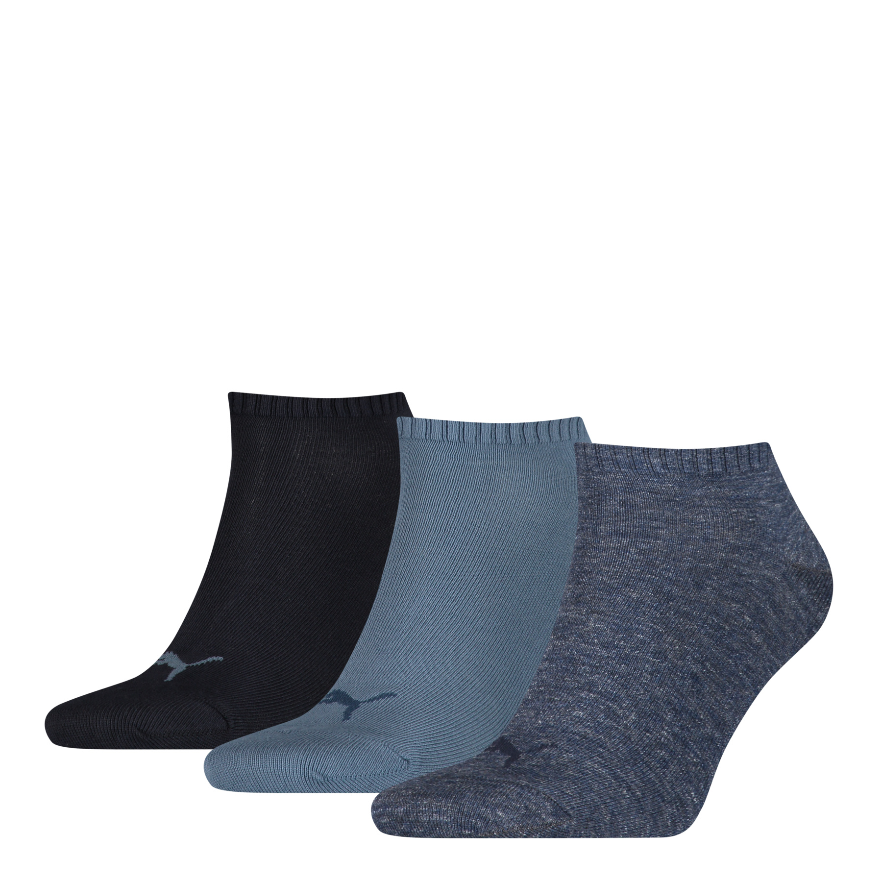 Puma 3-paar Quarter sokken - Elastisch katoenen sokken voor dames en heren - Zwart - Grijs - wit - Blauw