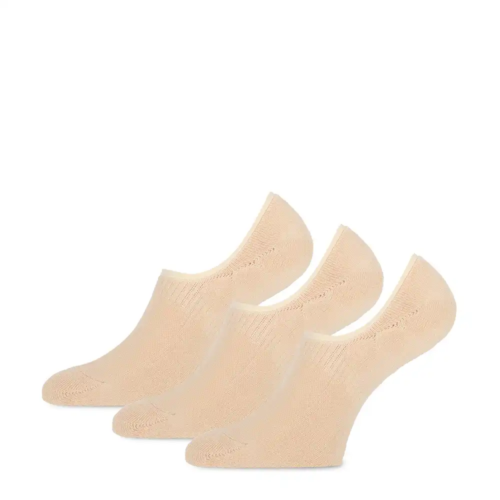 Teckel 3-pack - Invisible Footies sokken met badstof zool - Kousenvoetjes voor dames en heren - Katoen Sokken voor in loafers