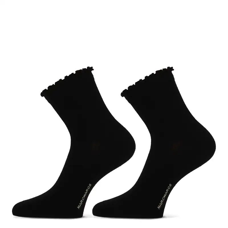 Marcmarcs 2-pack bamboe dames sokken - Kanten randje - Kanten bamboe sokken
