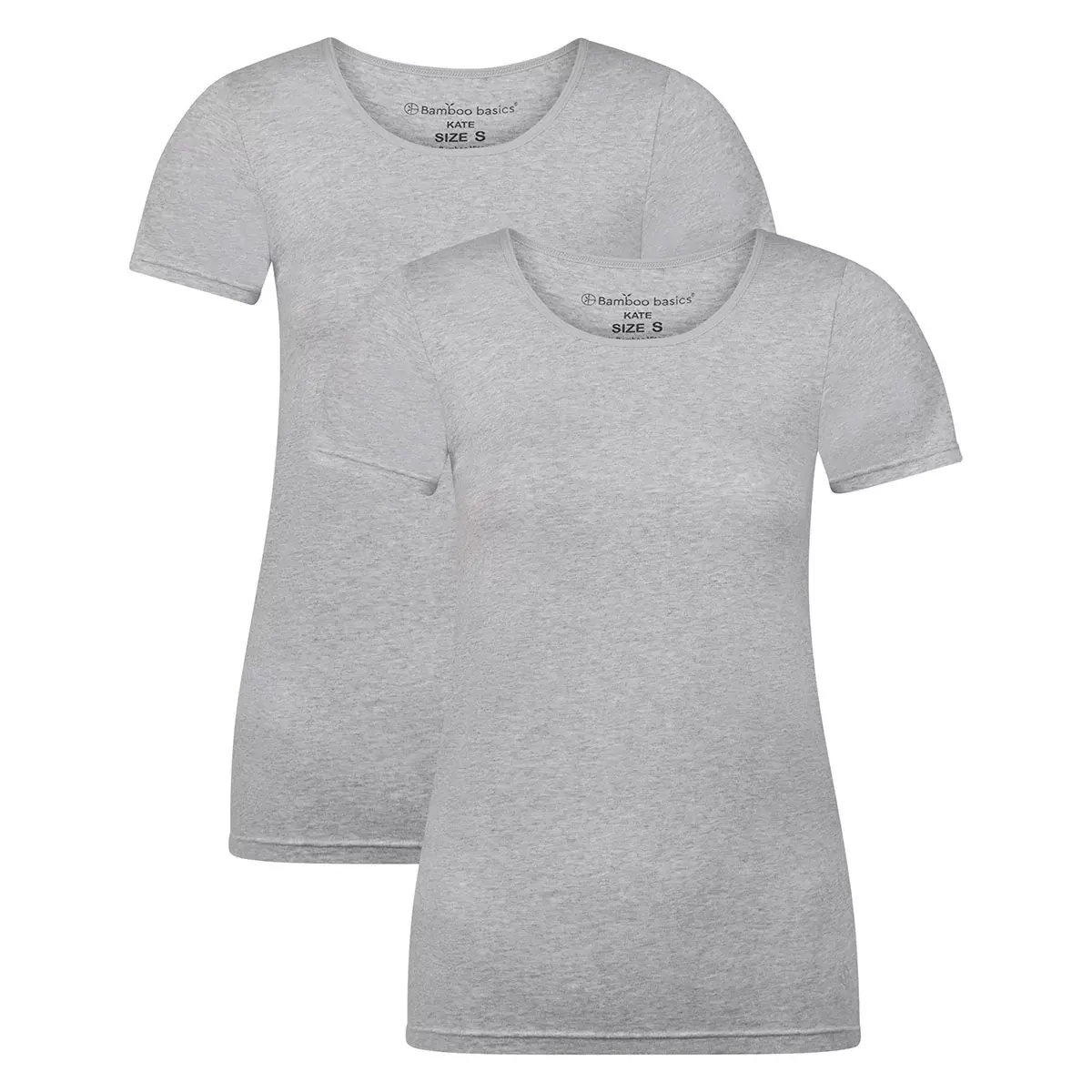 Bamboo Basics 2-pak bamboe ondershirts dames - Korte mouw - Kate - T-shirt bamboe ronde hals