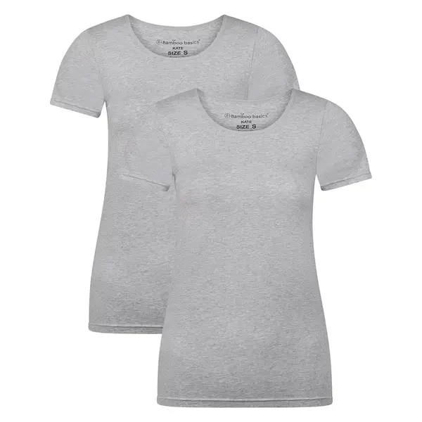 Bamboo Basics 2-pak bamboe ondershirts dames - Korte mouw - Kate - T-shirt bamboe ronde hals