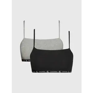 Calvin Klein 2-Pack bralette katoen zonder Beugel - CK96 - Dames bh topje met verstelbare spaghetti bandjes Calvin Klein 2-Pack bralette katoen zonder Beugel - CK96 - Dames bh topje met verstelbare spaghetti bandjes