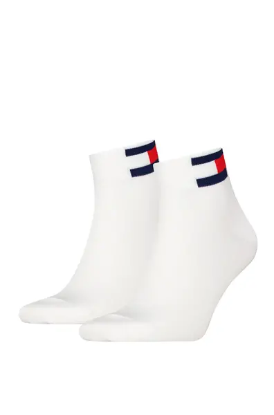 Tommy Hilfiger 2-pack - Quarter Sokken - Katoenen half hoge sokken met vlag Tommy Hilfiger 2-pack - Quarter Sokken - Katoenen half hoge sokken met vlag