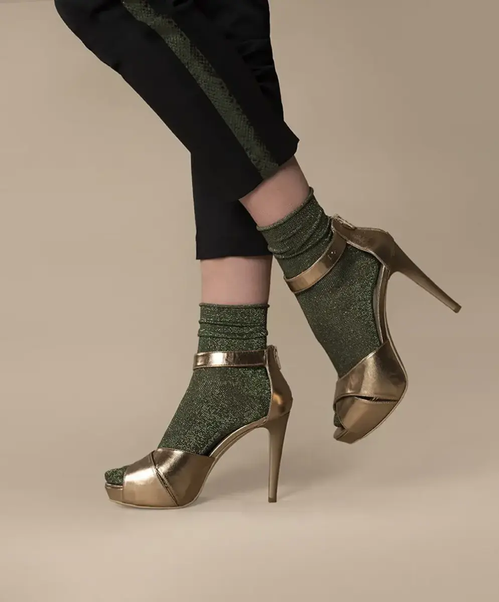 Marcmarcs 2-pack dames glitter sokken - Luxe viscose Lurex sokken Marcmarcs 2-pack dames glitter sokken - Luxe viscose Lurex sokken