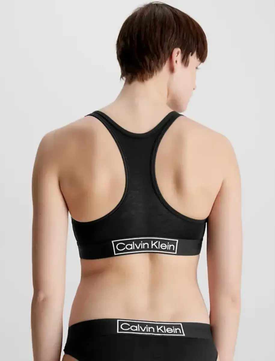 Calvin Klein Bralette dames - Zwart - Stevige Katoenen Bh topje - Racerback bralette