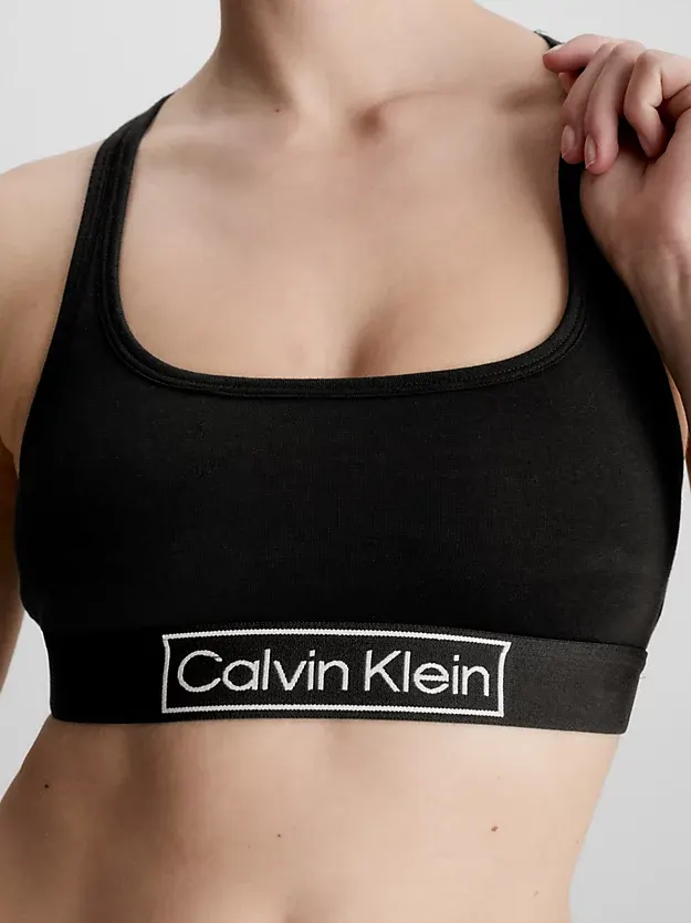 Calvin Klein Bralette dames - Zwart - Stevige Katoenen Bh topje - Racerback bralette