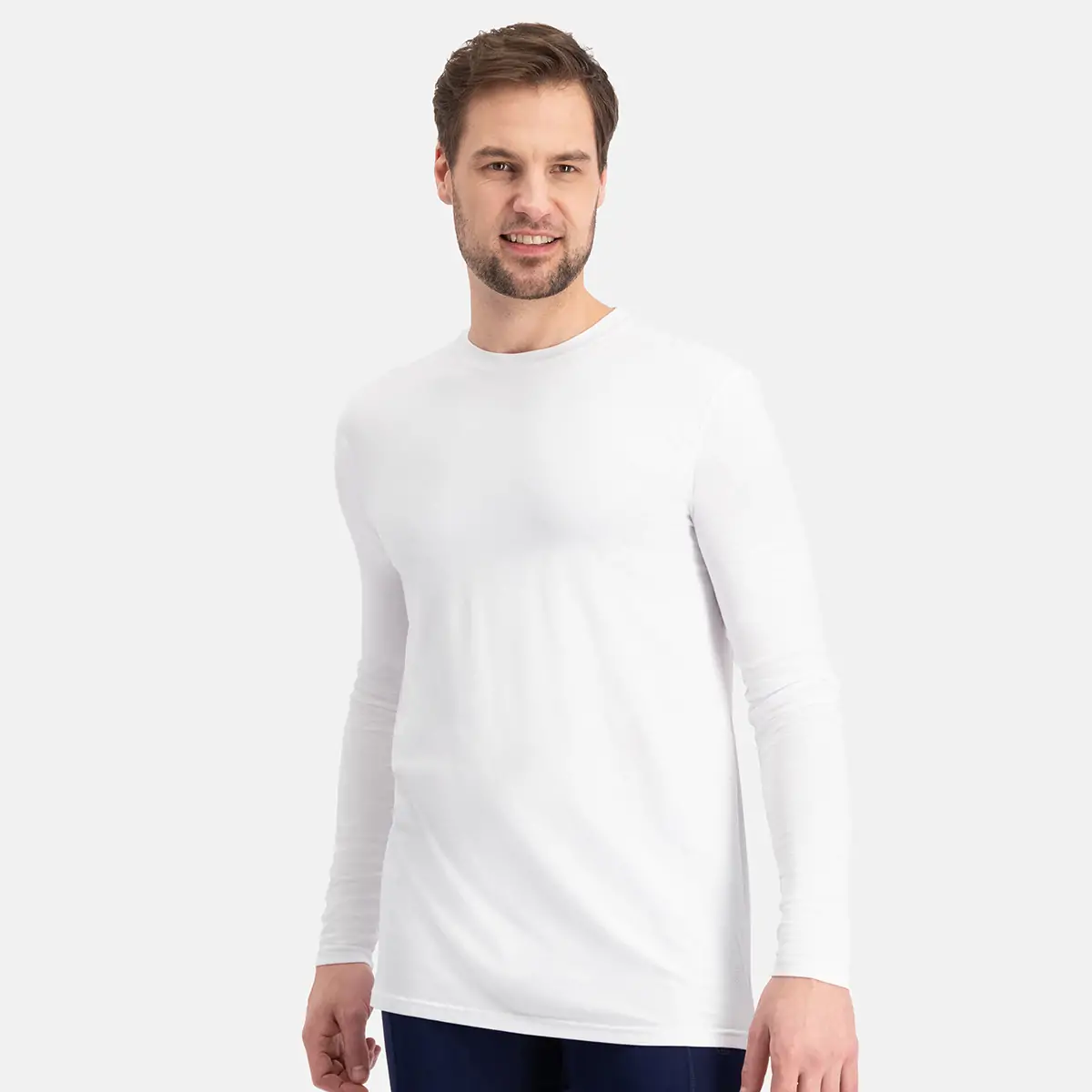 Bamboo Basics 2-pak heren ondershirts lange mouw - Ralph - Heren T-shirts ronde hals