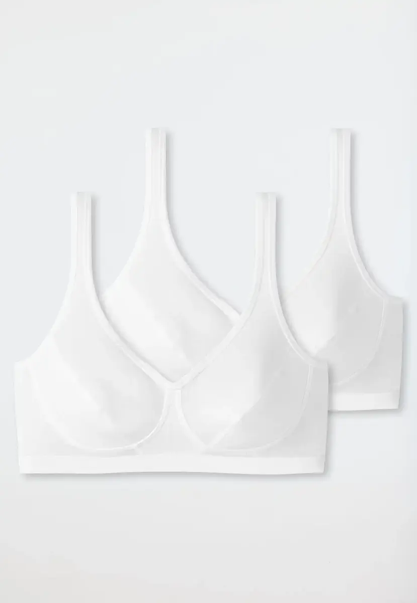 Schiesser 2-pack Bustier top met cups - Katoenen bralette - Stevige bh Top dames Schiesser 2-pack Bustier top met cups - Katoenen bralette - Stevige bh Top dames