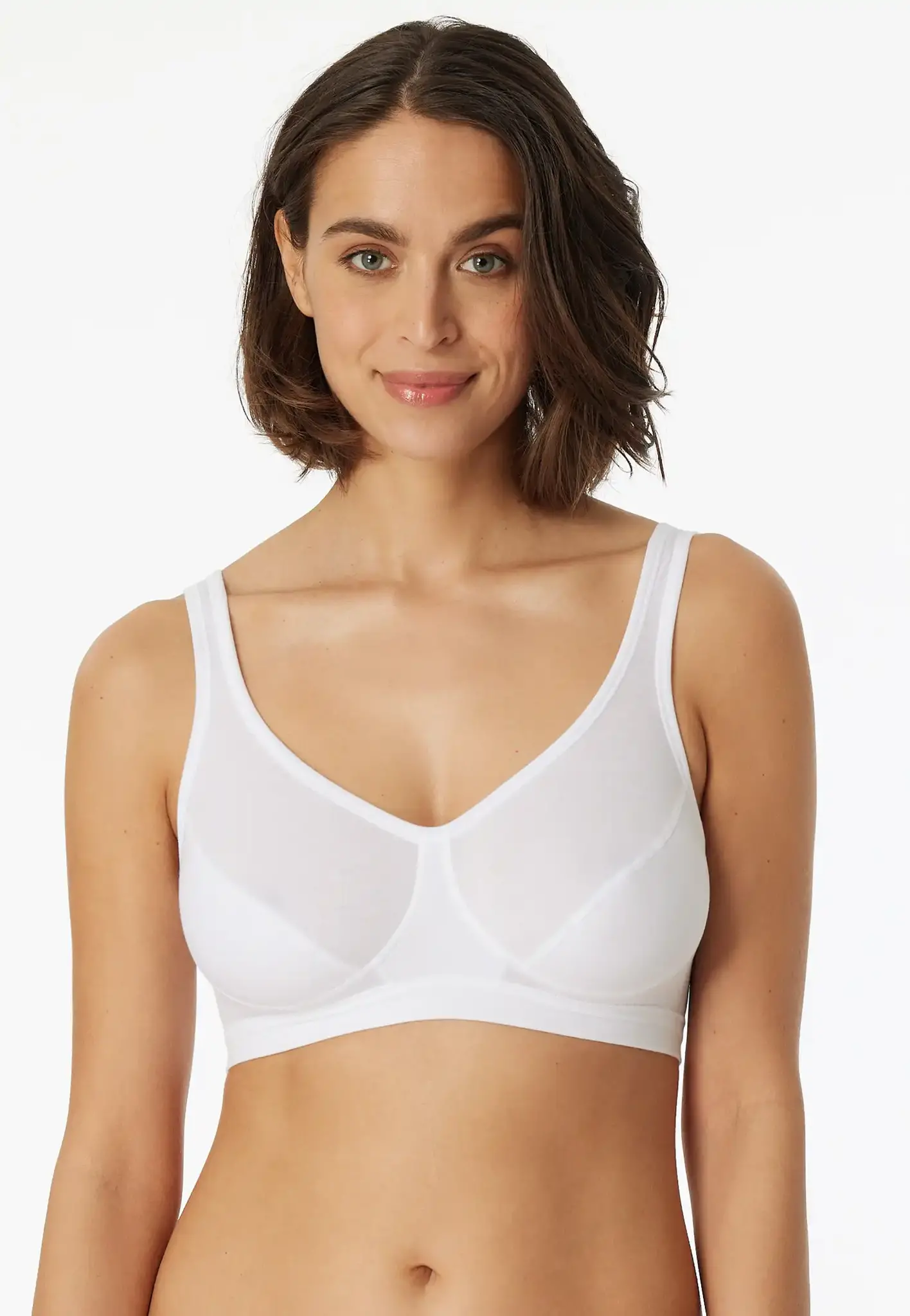 Schiesser 2-pack Bustier top met cups - Katoenen bralette - Stevige bh Top dames