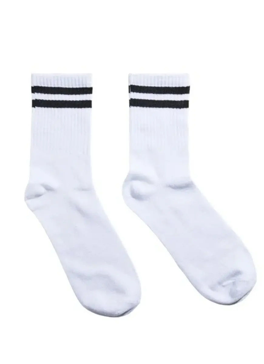 Pieces dames sokken 1-pack - Strepen - onesize - Dames sportsokken wit en zwart Pieces dames sokken 1-pack - Strepen - onesize - Dames sportsokken wit en zwart