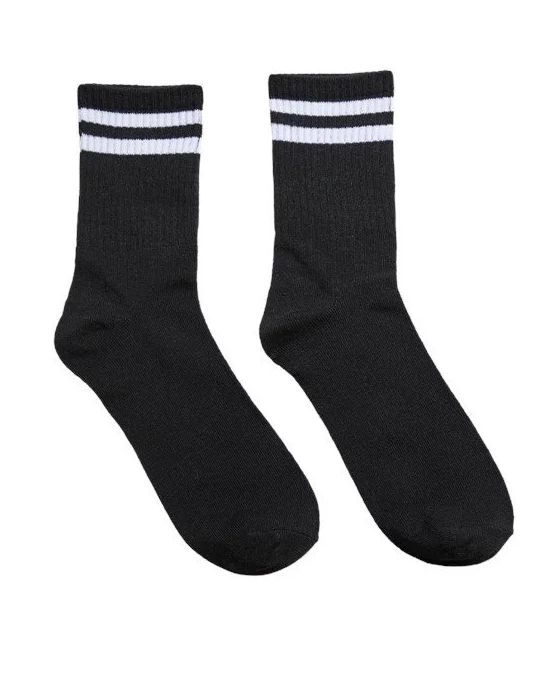 Pieces dames sokken 1-pack - Strepen - onesize - Dames sportsokken wit en zwart
