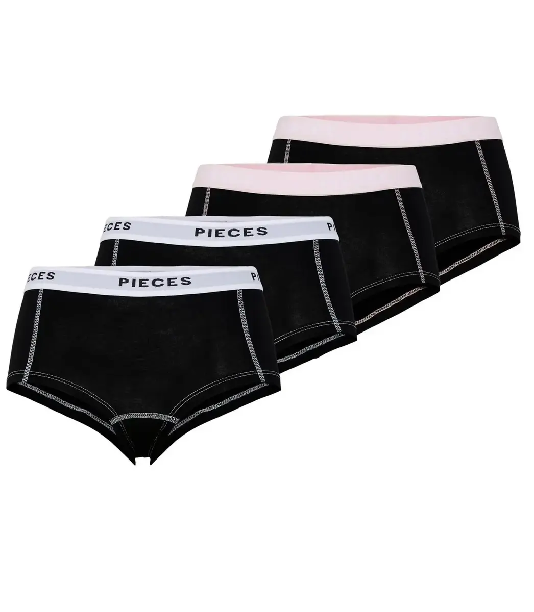 Pieces 4-Pack Dames short - Pack Pin - Katoenen dames onderbroeken - Multipack