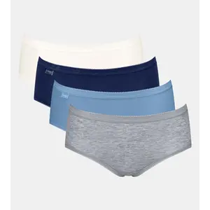 Sloggi 4-pack dames Basic Midi slips - Blue Summer - katoenen dames heup onderbroeken Sloggi 4-pack dames Basic Midi slips - Blue Summer - katoenen dames heup onderbroeken