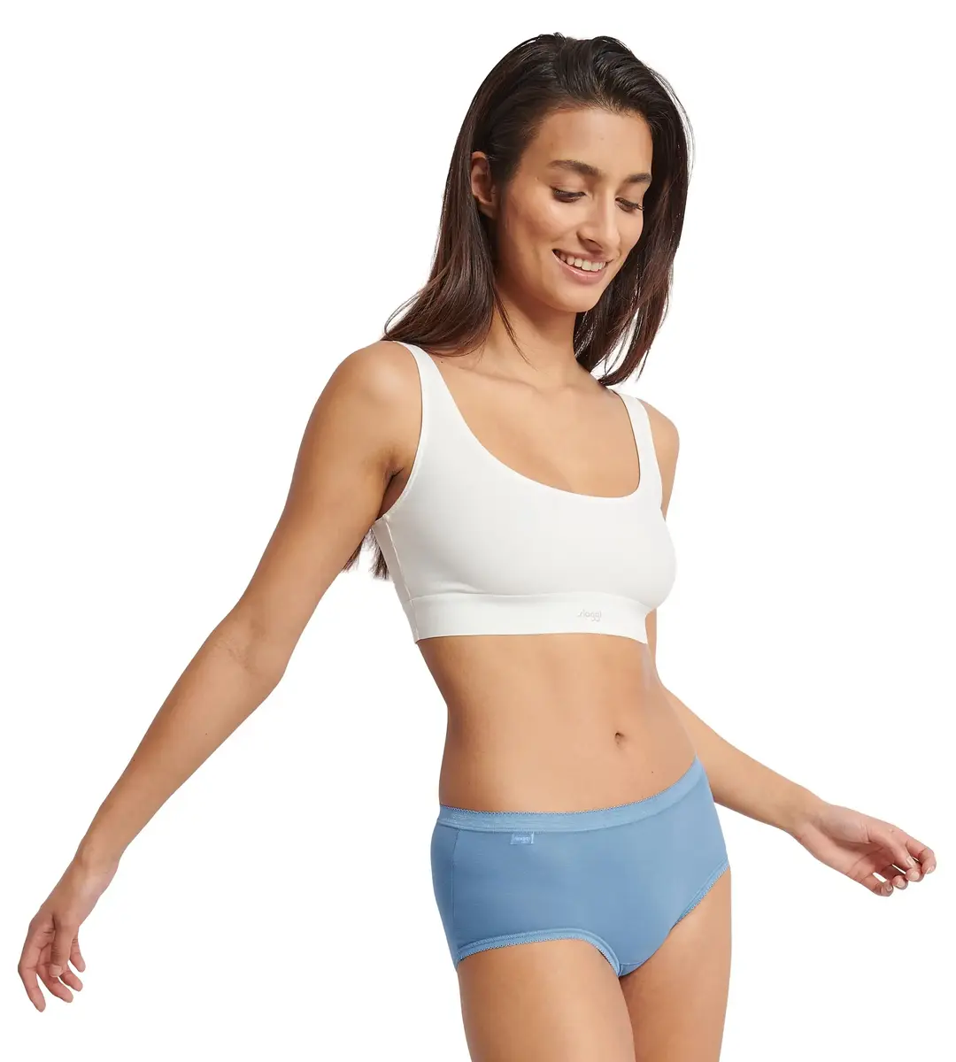 Sloggi 4-pack dames Basic Midi slips - Blue Summer - katoenen dames heup onderbroeken