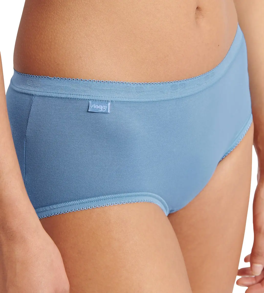Sloggi 4-pack dames Basic Midi slips - Blue Summer - katoenen dames heup onderbroeken