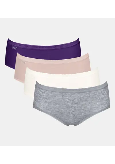 Sloggi 4-pack dames Basic Midi slips - Purple Summer Sloggi 4-pack dames Basic Midi slips - Purple Summer