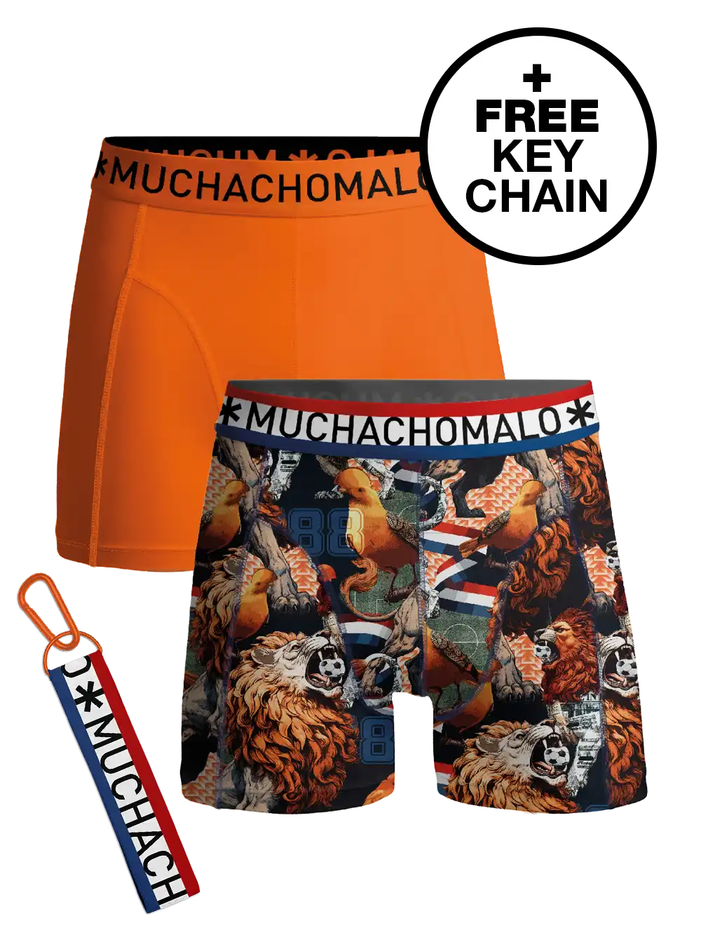 Muchachomalo 2-Pack Boxershorts oranje - EK Voetbal - Nederland - Maat S